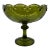 Vintage Indiana Glass Green Pedestal Compote Bowl For Sale