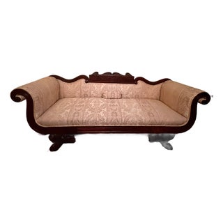 American Empire Mahogany Sofa c.1830 – Carved Hairy Paw Feet – Classical Antique For Sale
