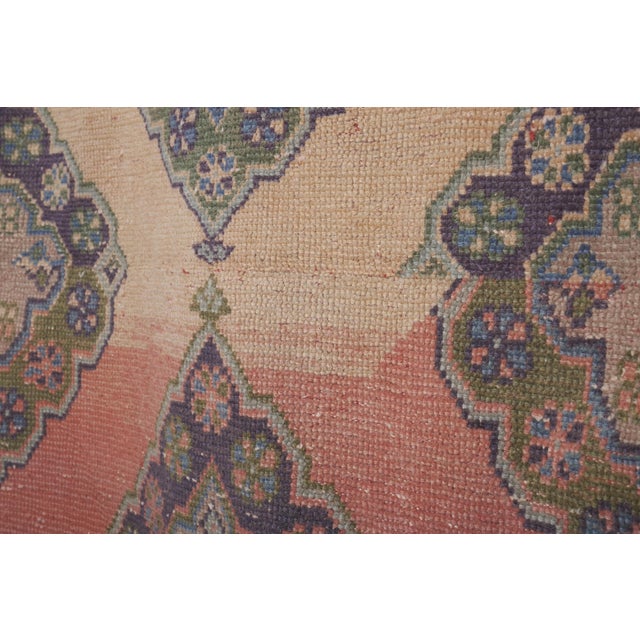 Salmon 1960s Turkish Oushak Extra Long and Wide Runner - Stair Tread 2'8'' X 15'8'' For Sale - Image 8 of 10