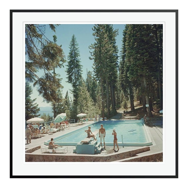 Pool at Lake Tahoe 1959 by Slim Aarons Framed C Print For Sale
