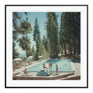 Pool at Lake Tahoe 1959 by Slim Aarons Framed C Print