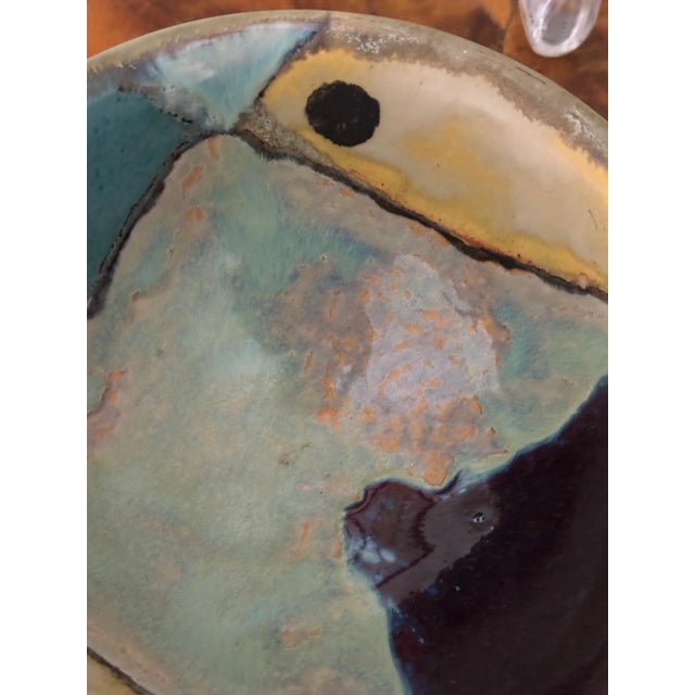 Vintage Studio Pottery Stoneware Bowl in Abstract Bold Color Patch Glaze, 20th Century For Sale - Image 10 of 12
