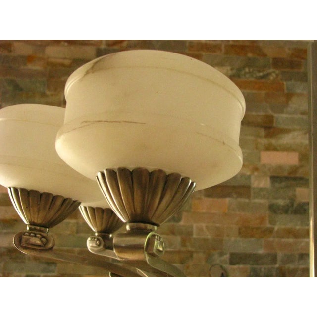 French Art Deco Alabaster Chandelier, 1925 For Sale - Image 10 of 15