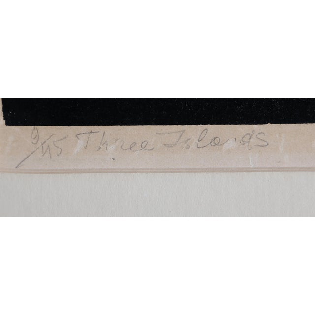 Modern Three Islands, Alfonsas Dargis Linocut, Signed and Numbered in Pencil For Sale - Image 3 of 4