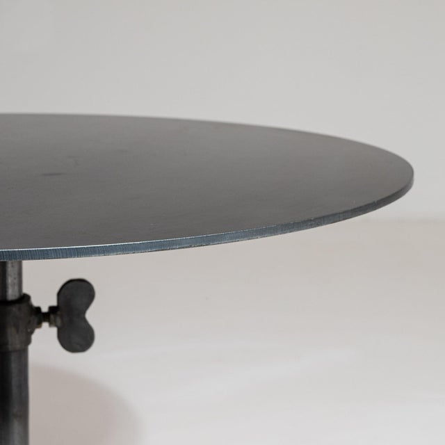 Charcoal 21st Century Poland Deep Charcoal Grey Round Stone-Base Side Table For Sale - Image 8 of 10