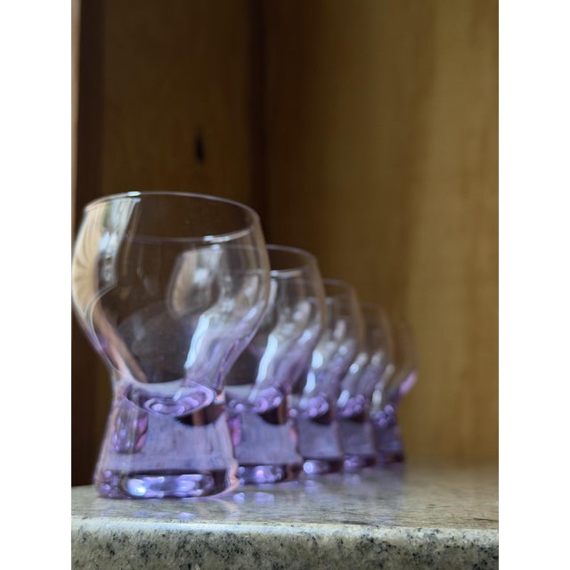 An extraordinary and highly collectible set of 12 Mid-Century Modern Italian art glass cordial glasses, masterfully hand-...