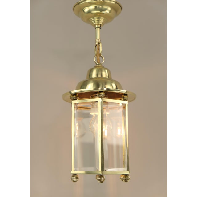 Metal Art Deco Lantern with Cut Lead Crystal, France, 1925 For Sale - Image 7 of 10