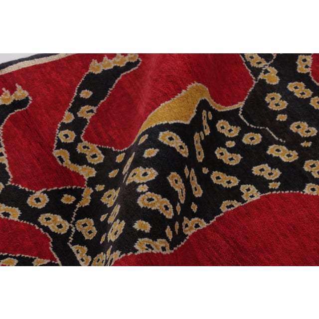 Rug & Kilim Vintage Gabbeh Leopard Pictorial Rug by Rug & Kilim, Afghanistan, 1950-1959 For Sale - Image 4 of 10