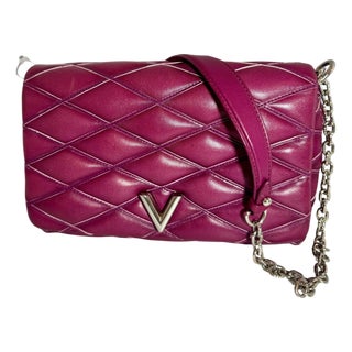Louis Vuitton Lambskin Malletage GO-14 MM Bordeaux, Excellent Condition Like New For Sale