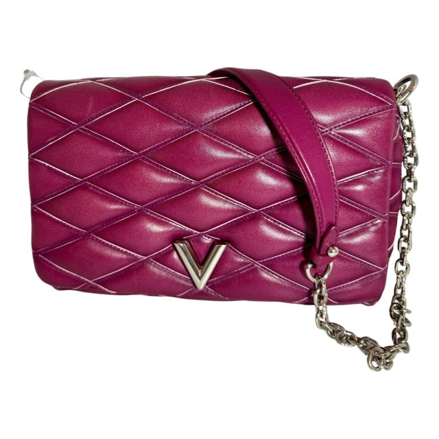 Louis Vuitton Lambskin Malletage GO-14 MM Bordeaux, Excellent Condition Like New For Sale