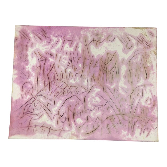 Original Contemporary Peter Duncan Abstract Encaustic Painting “City on Hill” Signed For Sale