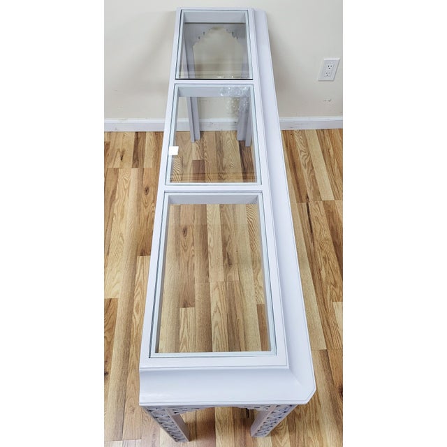 Modern Chinese Chippendale English Style Asian Carved & Painted Wood Console Table For Sale - Image 12 of 12