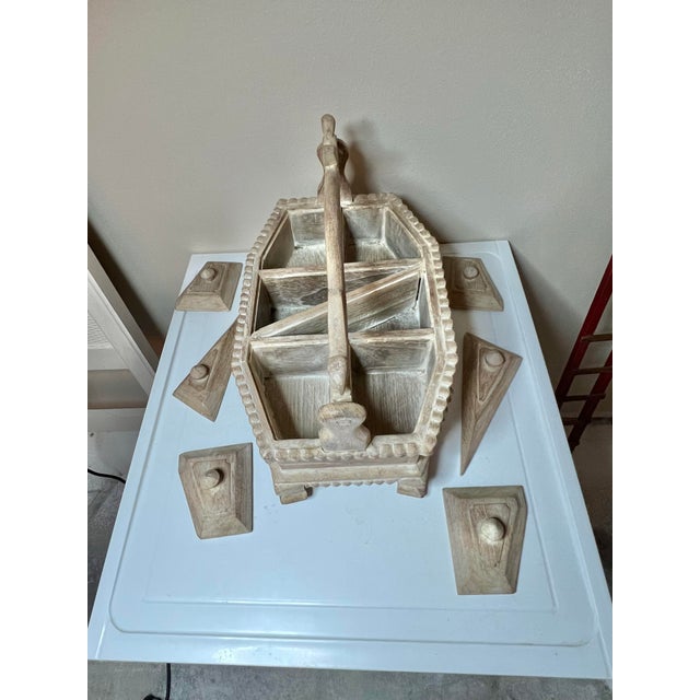 Mid-Century Modern Vintage Wooden Spice/Tea Box For Sale - Image 3 of 8
