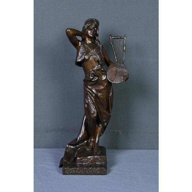 E. Villanis, Bohemian Woman, Late 19th Century, Bronze For Sale - Image 4 of 18