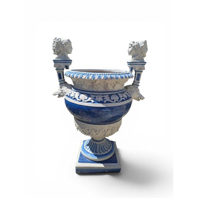 1950s Hand-Painted Italian Garden Urns, 1950s, Set of 2 For Sale - Image 5 of 12