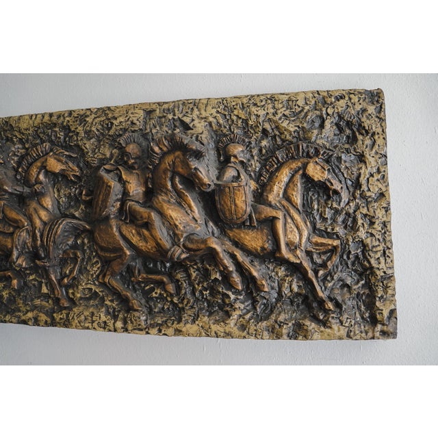 Sculpture Materials Vanguard Studios 1967 Roman Soldiers Chariots Relief Brutalist Wall Sculpture For Sale - Image 7 of 16
