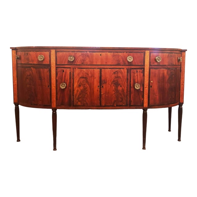 American Sheraton Mahogany Bow Front Sideboard Circa 1810 Chairish