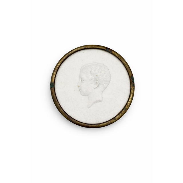 Antique Set 3 Sevres J. Peyre Napoleon III & Family Bisque Silhouettes Plaques For Sale - Image 9 of 11