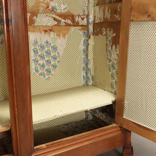 Wood Antique Umbertino Walnut and Poplar Wardrobe, Italy, 19th Century For Sale - Image 7 of 13