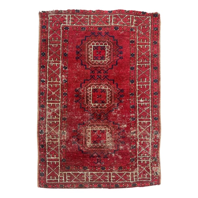Antique Turkmen Rug, 1890s For Sale