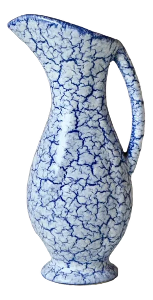 Vase in Cracked Blue Ceramic, 1950s