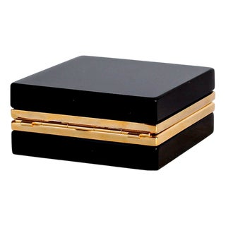 Black Box in French Opaline Glass with Bronze Frame, 1920s For Sale