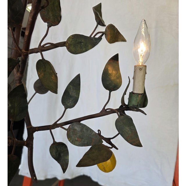 Italian Vintage Italian Tole Citrus Wall Sconce For Sale - Image 3 of 15