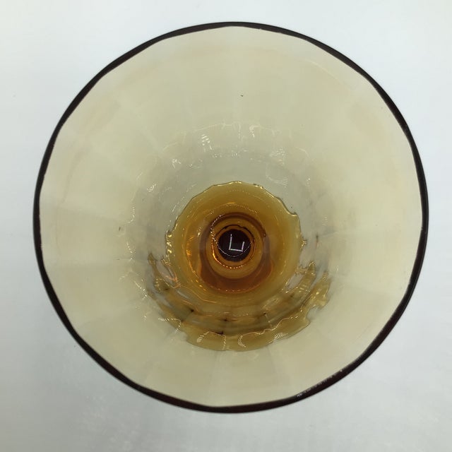 Amber Vintage Amber Crystal Port Glasses - Set of 7 For Sale - Image 8 of 12