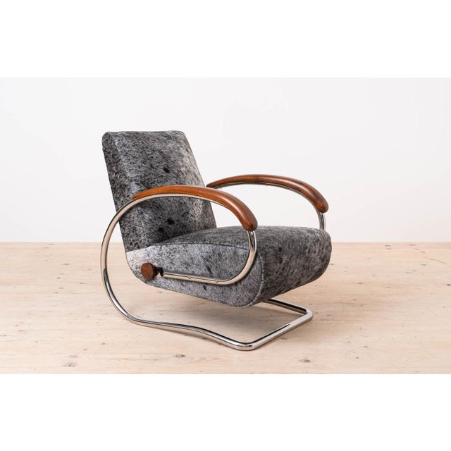 Gray Model H221 Armchair by Jindřich Halabala for Up Závody, 1930s For Sale - Image 8 of 14