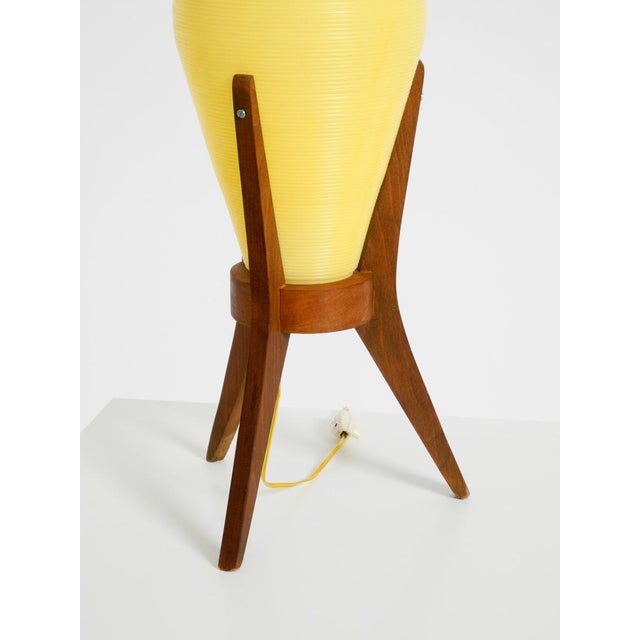 Mid-Century Modern Tripod Wooden Table Lamp with Plastic Shade by Regina Leuchtvase, 1950s For Sale - Image 18 of 18