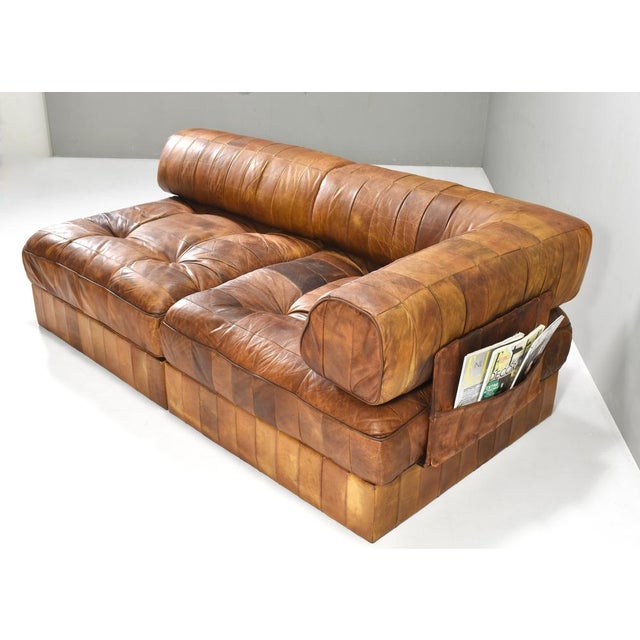 1970s DS-88 Sectional Sofa or Daybed in Cognac Tan Leather from De Sede, Switzerland, 1970s, Set of 8 For Sale - Image 5 of 18