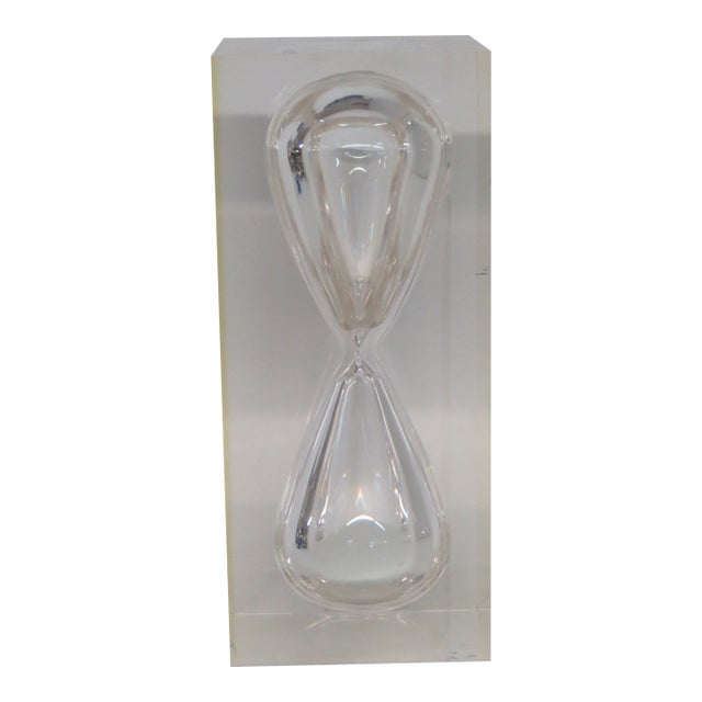 Ralph Lauren Acrylic Lucite Clark Hourglass Retro Mid Century Modern Style 4701b For Sale