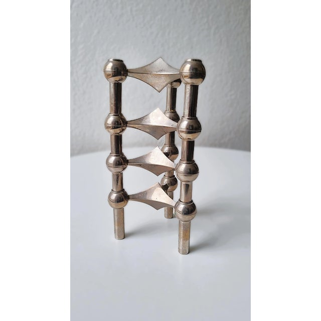 Mid-Century Modern Vintage Modular Candlesticks from BMF, 1970s, Set of 4 For Sale - Image 3 of 11