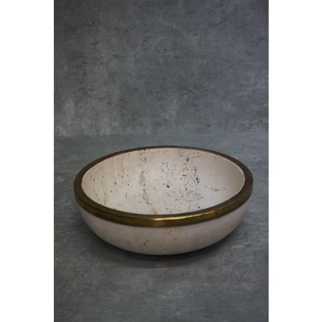 1960s Travertine and Brass Storage Unit, 1960s For Sale - Image 5 of 5