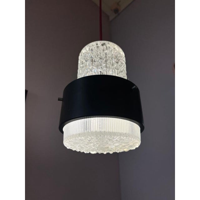 Black Frosted Glass Pendant Lamp by Carl Fagerlund for Orrefors For Sale - Image 6 of 11