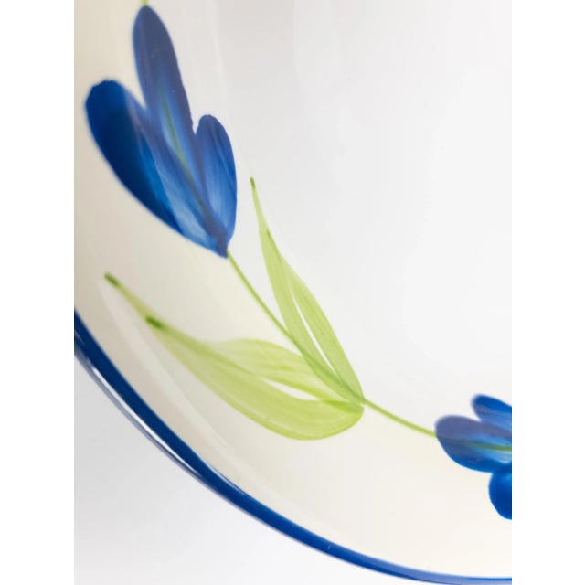 Dansk Verona Dinner Cereal Bowls - Green Leaves/Blue Flowers 9.75" Set of (5) For Sale In San Francisco - Image 6 of 10