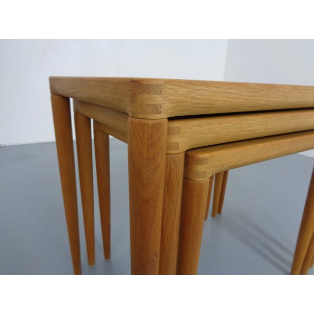 Danish Oak Nesting Tables by H.W. Klein for Bramin, 1960s, Set of 3 For Sale - Image 18 of 18