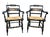 Pair of Vintage L. Hitchcock Late Federal Style Grain-Painted & Gilt-Stenciled "Fancy" Rush Seat Armchairs For Sale