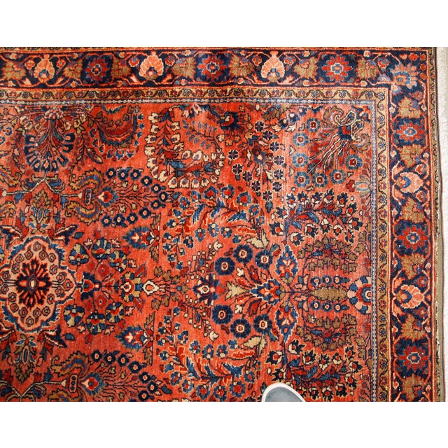 1920s, Handmade Antique Persian Sarouk Rug 4.1' X 6.5' For Sale In New York - Image 6 of 7