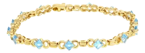 Blue Topaz Tennis Bracelet 14k Yellow Gold