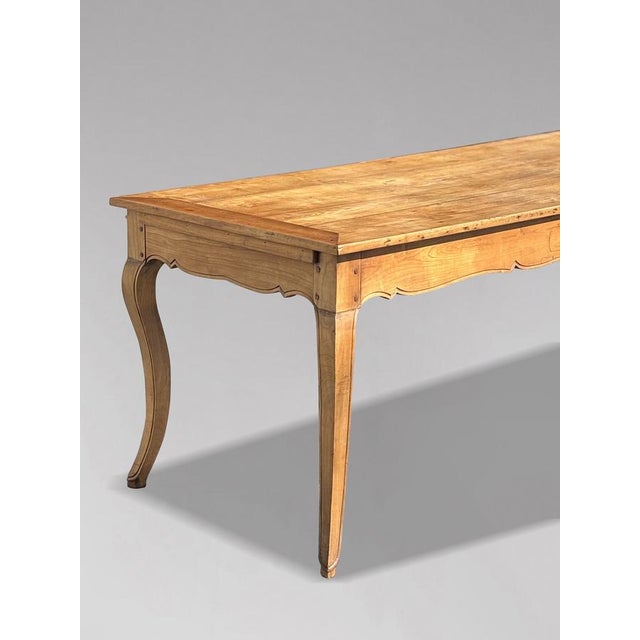 Antique French Farmhouse Kitchen Table in Fruitwood, 1860 For Sale - Image 6 of 11