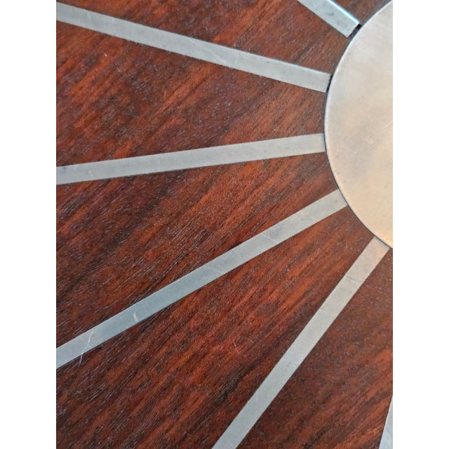 Mid-Century Modern Paul Evans Large Round Walnut Platter With Sunburst Pewter Inlay For Sale - Image 3 of 5