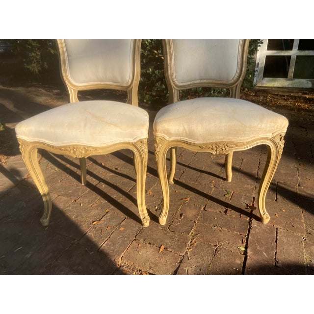Antique French Provincial Side Chairs - Pair For Sale - Image 10 of 12