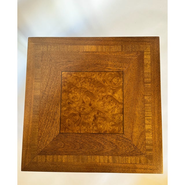 Lane Furniture Vintage Lane Mahogany Side Table With Birds Eye Maple Inlays For Sale - Image 4 of 4