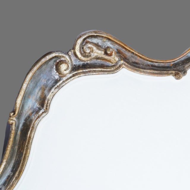 Antique Italian Venetian Rococo King Headboard – Silver Parcel Gilt, Crypton Linen Re-Upholstery For Sale - Image 12 of 12