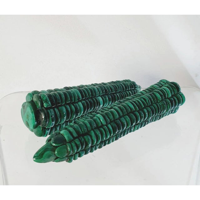 1980s Malachite Corn on the Cobs, 1980s, Set of 2 For Sale - Image 5 of 6