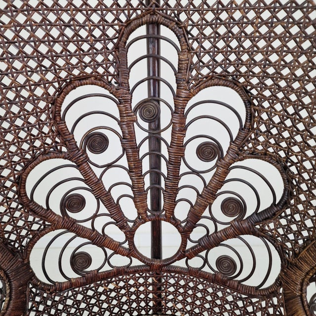 Mid-Century Emmanuelle or Peacock Chair in Rattan and Wicker, Italy, 1960s For Sale - Image 17 of 18