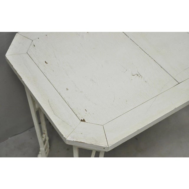 Antique Gothic Renaissance Wrought Iron Stretcher Base Potting Side Table (A) For Sale - Image 10 of 18