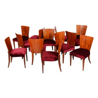 Vintage Art Deco Chairs by Jindrich Halabala for Up Závody, 1940s, Set of 12 For Sale