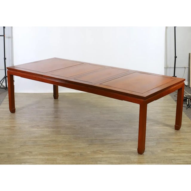 Vintage George Zee & Co. dining set in solid, kiln-dried teak wood. The extendable dining table features classic inset...